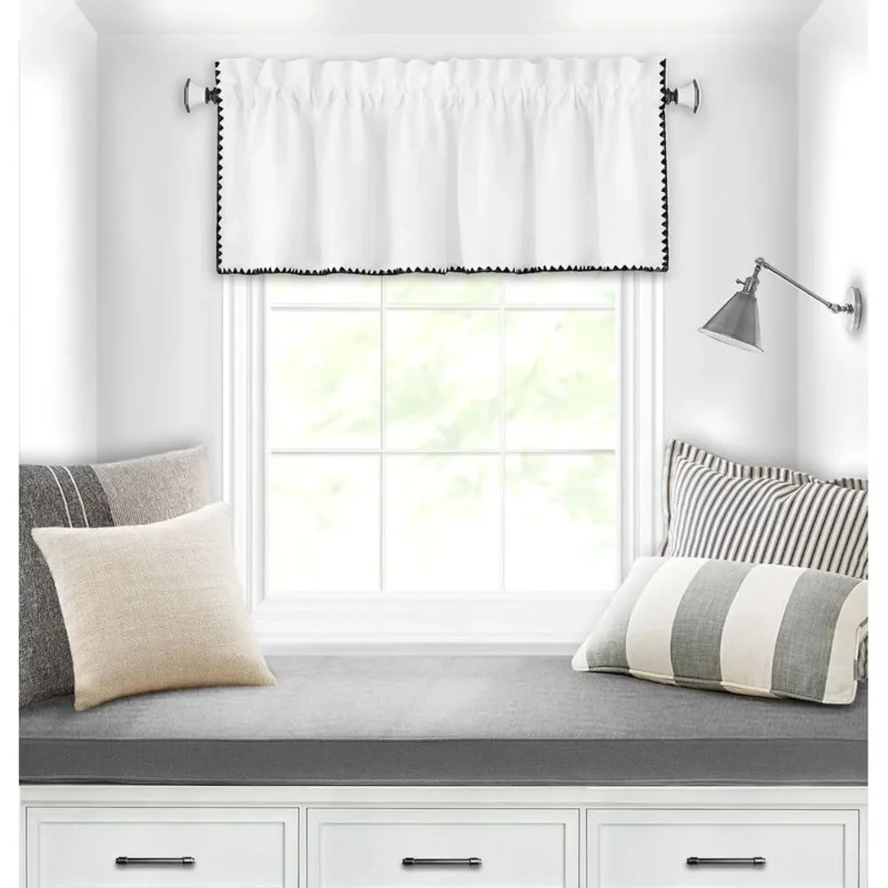 PowerSellerUSA 3 Pcs Stitch Embroidery Borders Window Kitchen Tier and Valance